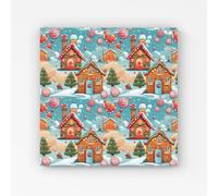 Warren Reed - Designer Christmas Gingerbread House Canvas in Blue | Size: w10 inch x h10 inch Warren Reed - Designer Blue w10 inch x h10 inch
