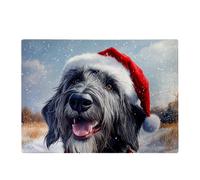 Warren Reed - Designer Christmas Irish Wolfhound Glass Chopping Board Warren Reed - Designer Multicolor