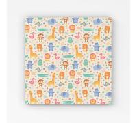 Warren Reed - Designer Christmas Jack Russell Glass Chopping Board in Yellow | Size: W30" x H30" Warren Reed - Designer Yellow W30" x H30"