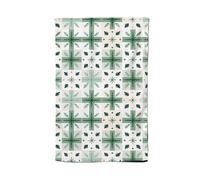 Warren Reed - Designer Christmas Quilting Squares, Green & White, Geometric Tea Towel Warren Reed - Designer Green
