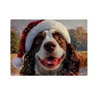 Warren Reed - Designer Christmas Springer Spaniel Glass Chopping Board Warren Reed - Designer Multicolor