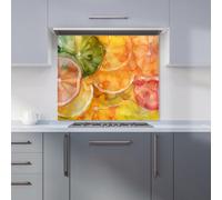 Warren Reed - Designer Citrus Swirl Vibrant And Abstract Kitchen Splashback W700Mm X H750Mm, Multi