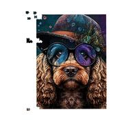 Warren Reed - Designer Cockapoo Dog Face Splashart Jigsaw Puzzle | Size: 1000 Pieces Warren Reed - Designer Multicolor 1000 Pieces