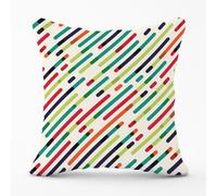Warren Reed - Designer Coloured Diagonal Abstract Pattern Outdoor Cushion in Green | Size: 60 cm x 60 cm Warren Reed - Designer Green 60 cm x 60 cm