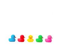 Warren Reed - Designer Coloured Rubber Ducks Glass Chopping Board, White