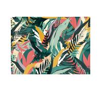 Warren Reed - Designer Coloured Tropical Leaves Glass Chopping Board, Green