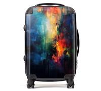 Warren Reed - Designer Colourful Chaos: Urban Dreamscape Suitcase - Lightweight Hard Case, TSA Lock, 4 Spinner Wheels