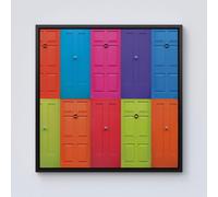 Warren Reed - Designer Colourful English Doors Framed Canvas in Black | Size: W16" x H16" Warren Reed - Designer Black W16" x H16"