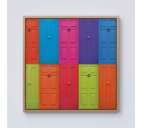 Warren Reed - Designer Colourful English Doors Framed Canvas in Light Brown | Size: W16" x H16" Warren Reed - Designer Light Brown W16" x H16"