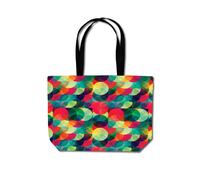 Warren Reed - Designer Colourful Grunge Circle Pattern Beach Shopper Tote Bag in Red Warren Reed - Designer Red
