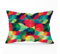 Warren Reed - Designer Colourful Grunge Circle Pattern Cushions in Red | Size: 33 cm x 48 cm Warren Reed - Designer Red 33 cm x 48 cm