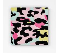 Warren Reed - Designer Colourful Leopard Print Canvas in Pink | Size: W16" x H16" Warren Reed - Designer Pink W16" x H16"