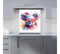 Warren Reed Designer Colourful Splashart Koala In Glasses Kitchen Splashback