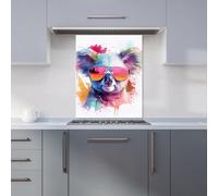 Warren Reed Designer Colourful Splashart Koala In Glasses Kitchen Splashback
