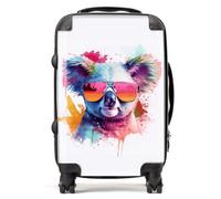 Colourful Splashart Koala in Glasses Suitcase - Lightweight Hard Case, TSA Lock, 4 Spinner Wheels