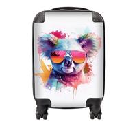 Colourful Splashart Koala in Glasses Suitcase - Lightweight Hard Case, TSA Lock, 4 Spinner Wheels