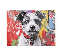 Warren Reed - Designer Colourful Terrier Banksy Inspired Chopping Board, Multi
