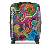 Colourful Wave Pattern Suitcase Warren Reed - Designer Red Large