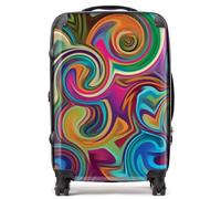 Colourful Wave Pattern Suitcase Warren Reed - Designer Red Medium
