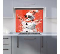 Warren Reed - Designer Cool Snowman In Winter Splash Kitchen Splashback W700Mm X H750Mm, Multi