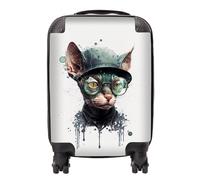 Warren Reed - Designer Cornish Rex Cat Splashart Suitcase Cabin, Multi