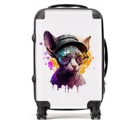 Warren Reed - Designer Cornish Rex With Glasses Splashart Suitcase Cabin, Multi