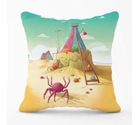 Warren Reed Designer Crab On A Beach Holiday Cushions 60Cm X 60Cm