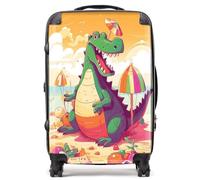 Warren Reed - Designer Crocodile On A Beach Holiday Suitcase Medium, Multi