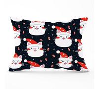 Warren Reed Designer Cute Cats Wearing Santa Claus Hats Cushions 33Cm X 48Cm
