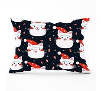 Warren Reed - Designer Cute Cats Wearing Santa Claus Hats Cushions in Red | Size: 33 cm x 48 cm Warren Reed - Designer Red 33 cm x 48 cm