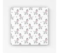 Warren Reed - Designer Cute Hand Drawn Zebra Canvas in White | Size: W30" x H30" Warren Reed - Designer White W30" x H30"