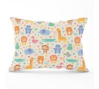 Warren Reed - Designer Cute Pastel Jungle Animals Cushions in Yellow | Size: 60 cm x 60 cm Warren Reed - Designer Yellow 60 cm x 60 cm