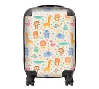 Warren Reed - Designer Cute Pastel Jungle Animals Suitcase Medium, Multi