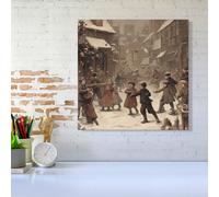 Warren Reed - Designer Dancing In The Street Canvas | Size: W16" x H16" Warren Reed - Designer Multicolor W16" x H16"