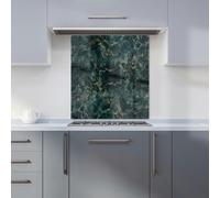 Warren Reed - Designer Dark Green Quartz Effect Kitchen Splashback - W700mm x H750mm