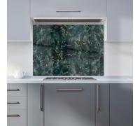 Warren Reed - Designer Dark Green Quartz Effect Kitchen Splashback - W900mm x H650mm