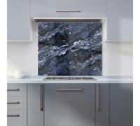 Warren Reed - Designer Deep Ocean Blue Quartz Effect Kitchen Splashback - W900mm x H750mm