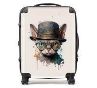 Warren Reed - Designer Devon Rex Cat With Glasses Splashart Suitcase Large, Multi
