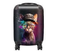 Warren Reed - Designer Devon Rex Cat With Hat Splashart Suitcase Large, Multi
