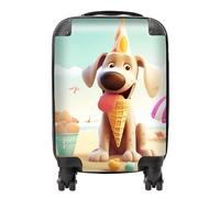 Warren Reed - Designer Dog On A Beach Holiday Suitcase Small, Multi