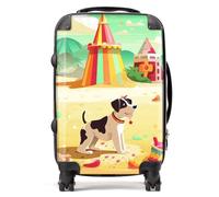 Warren Reed - Designer Doggy On A Beach Holiday Suitcase Cabin, Multi