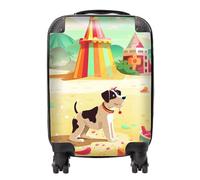 Doggy On A Beach Holiday Suitcase Warren Reed - Designer Yellow Small