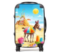 Warren Reed - Designer Donkey On A Beach Holiday Suitcase Cabin, Multi