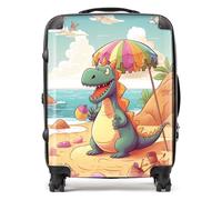 Dragon On A Beach Holiday Suitcase Warren Reed - Designer Yellow Large