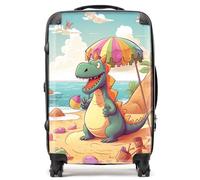 Dragon On A Beach Holiday Suitcase Warren Reed - Designer Yellow Medium