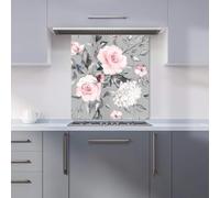 Warren Reed - Designer Dusty Pink Roses Kitchen Splashback W600Mm X H650Mm, Multi