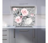 Warren Reed - Designer Dusty Pink Roses Kitchen Splashback W900Mm X H750Mm, Multi