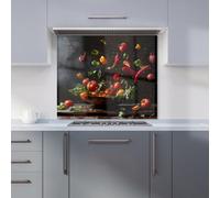 Warren Reed - Designer Dynamic Levitation Vegetable Ballet Kitchen Splashback W900Mm X H750Mm, Multi