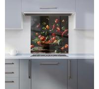 Warren Reed - Designer Dynamic Levitation: Vegetable Ballet Kitchen Splashback - W600mm x H600mm