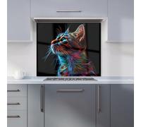 Warren Reed - Designer Premium Electric Cat Whiskers Kitchen Splashback 6mm Toughened Glass Kitchen Splashback - Heat Resistant Splashback for Kitchens, Perfect for Cookers and Hobs, Polished Edges